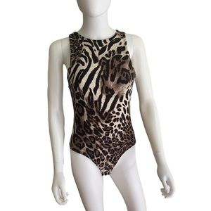 New, animal print bodysuit
